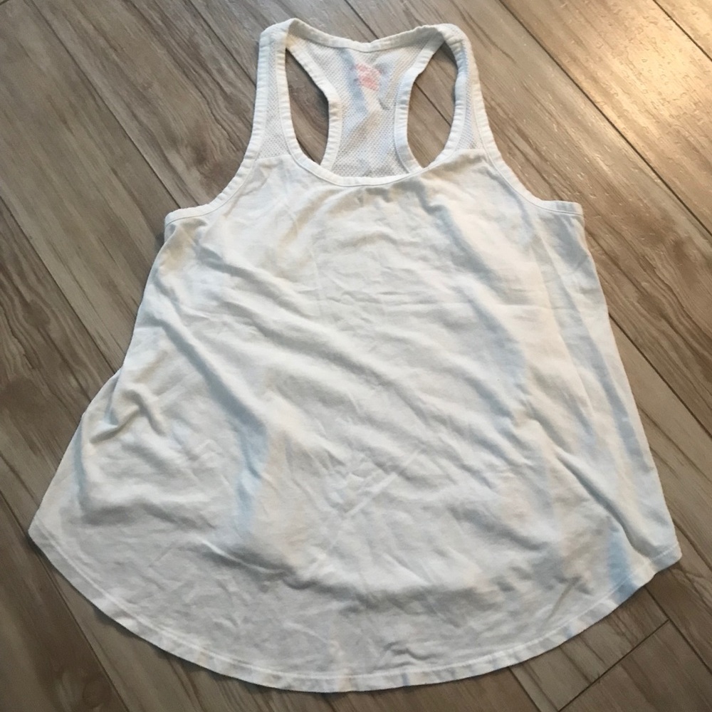 SOLD Xhilaration Racer Back Mesh Detail Sleep Lounge Tank Top, Women’s XS White